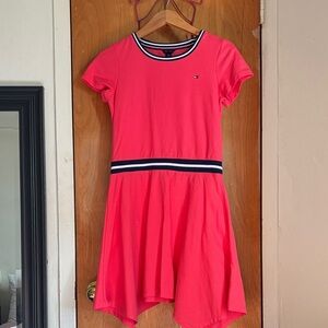Tommy Hilfiger Kids Coral Dress with Navy Accents